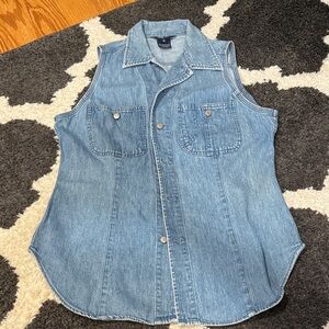 Ralph Lauren Light Blue Denim Vest/Shirt 🍒vintage